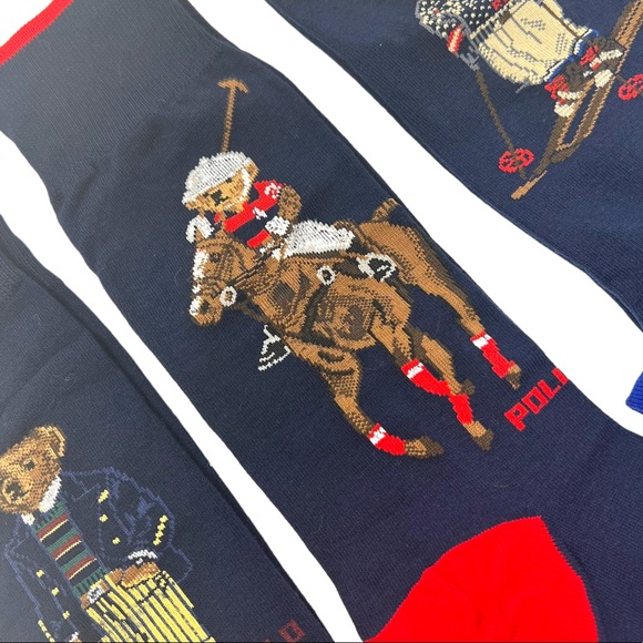 POLO RALPH LAUREN Mens Cortina Bear 3-Pack Socks Gift Set - Picture 9 of 13